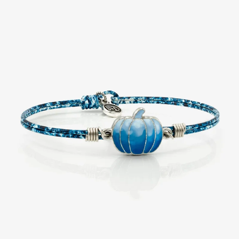 Bracelets with starburst topaz for radiant beauty -Denim Splatter Pumpkin Bangle Bracelet