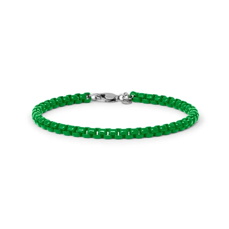 Bracelets with branch patterns for nature flair -Sophia Box Chain Bracelet in Emerald