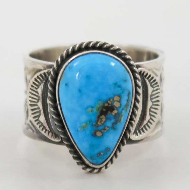 Rings with vintage-inspired rose-cut diamonds -Kingman Turquoise Ring