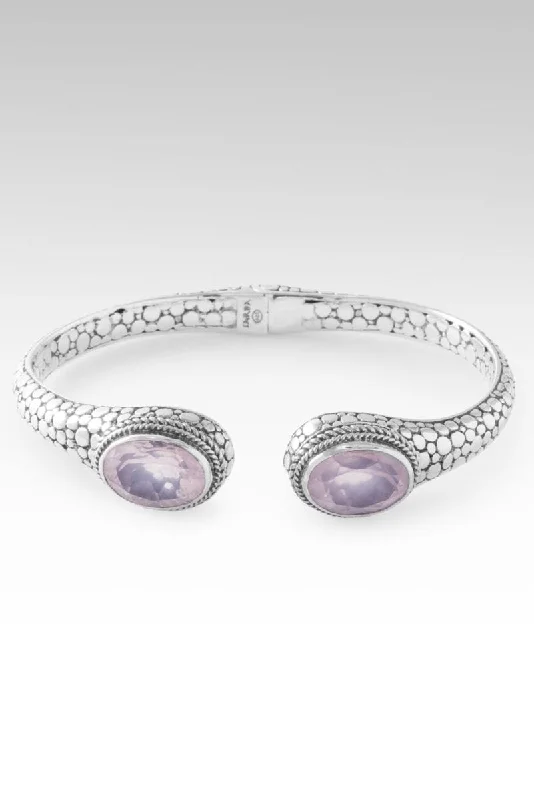 Bracelets with fluorite stones for rainbow hues -Faithful Servant Tip-to-Tip Bracelet™ in Cloud Pink Rose Quartz