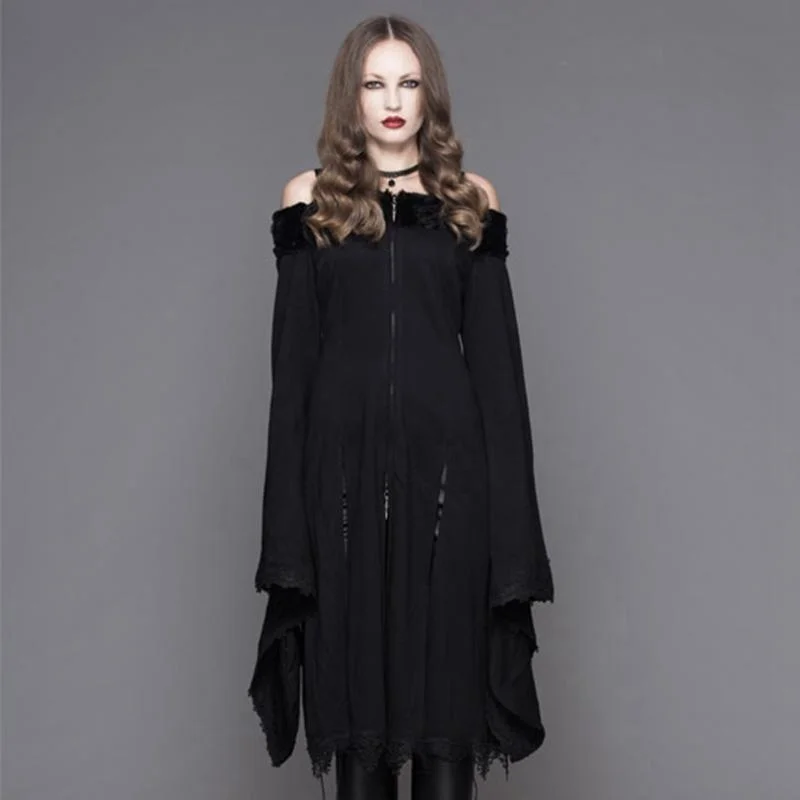 Work Dresses for Professional -Women's Bertha Neck Goth Middy Dress