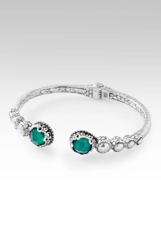 Bangles with pave-set diamonds for dazzle -Faith in the Unseen Tip-to-Tip Bracelet™ in Green Onyx