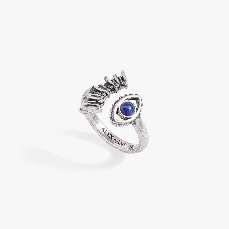 Rings with topaz stones for icy blue -Evil Eye Wrap Ring