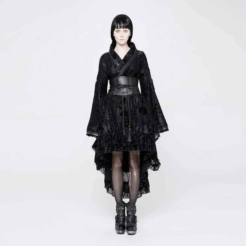 Studded Dresses for Statement -Women's Goth Kimono Dress