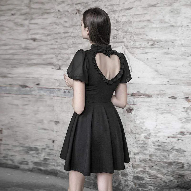 Tie-up Dresses for Decorative -Women's Goth Heart Peakaboo Back Lolita Dress