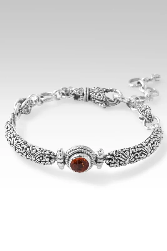 Bracelets with leather wrap for edgy look -Wondrous Grace Bracelet™ in Madagascar Orange Sapphire