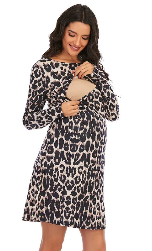 Graduation Dresses for Milestone -iLoveSIA Leopard Print Nursing Dress