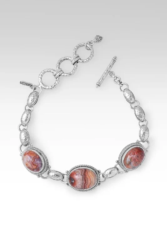 Silver bangles with polished mirror finish shine -Hopeful Vision Bracelet II™ in Laguna Lace Agate