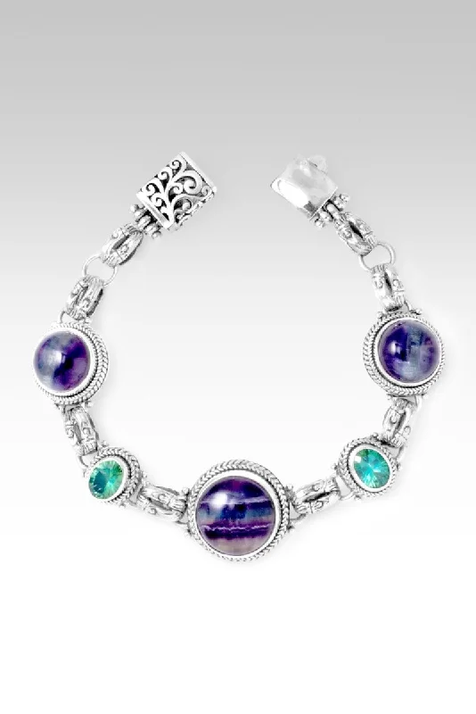 Bangles with labradorite stones for mystic flash -Incredible Strength Bracelet™ in Rainbow Fluorite