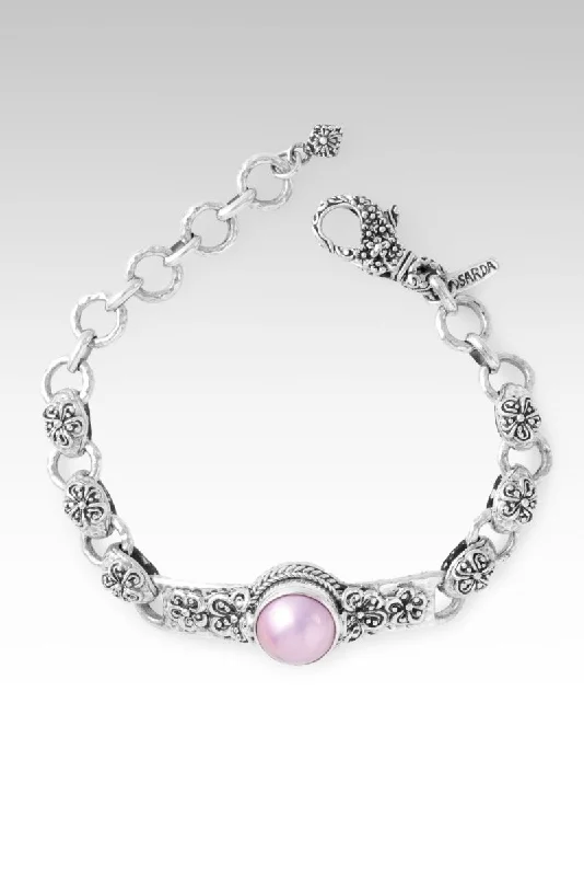 Bracelets with sapphire gems for blue sparkle -Garden Grace Bracelet™ in Pink Mabe Pearl