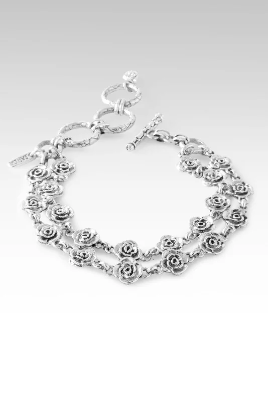 Bangles with personalized initial charm engravings -Love Planted a Rose Bracelet™ in Roses