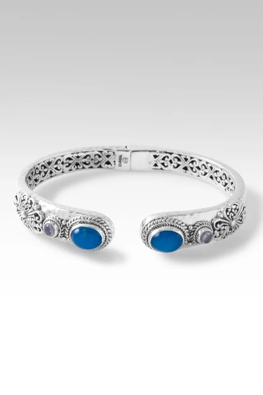 Bangles with labradorite stones for mystic flash -Splendid Grace Tip-to-Tip Bracelet™ in Paraiba-Colored Opal