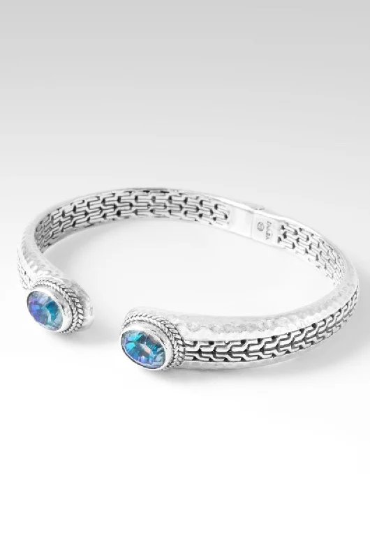 Bangles with raw sapphire for rugged chic -Let Us Sing a New Song Tip-to-Tip Bracelet™ in Green Reflections™ Mystic Quartz