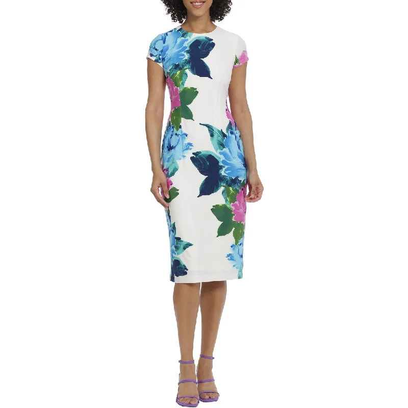 Capri Dresses for Playful -Maggy London Womens Floral Midi Sheath Dress