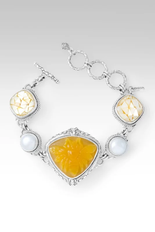 Bangles with polished jade for smooth calm -Divine Blessings Bracelet II™ in Yellow Colored Quartz