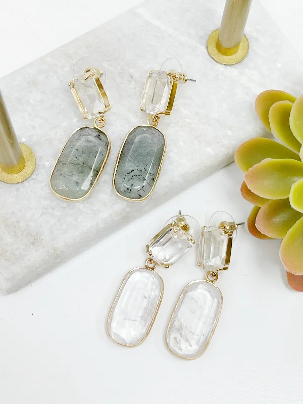 Rings with aventurine gems for green luck -Make It Clear Earring