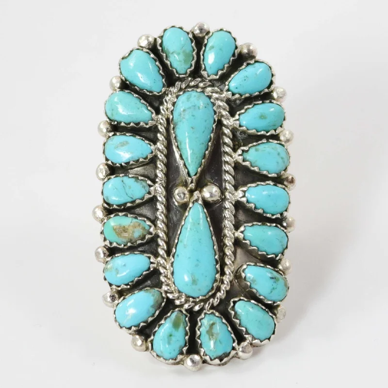 Rings with channel-set turquoise for color -Turquoise Ring