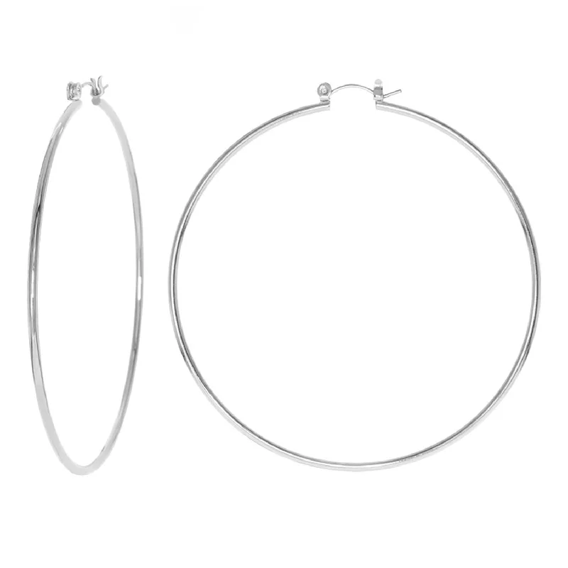 Rings with hammered silver for rustic appeal -GNS Pincatch Plain Round Earring Silver