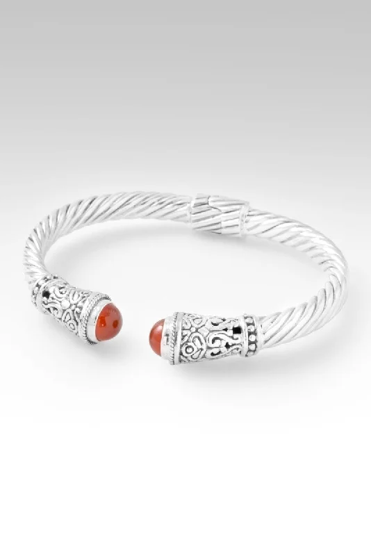 Bracelets with wave engravings for ocean vibes -Joy in the Lord Tip-to-Tip Bracelet™ in Carnelian