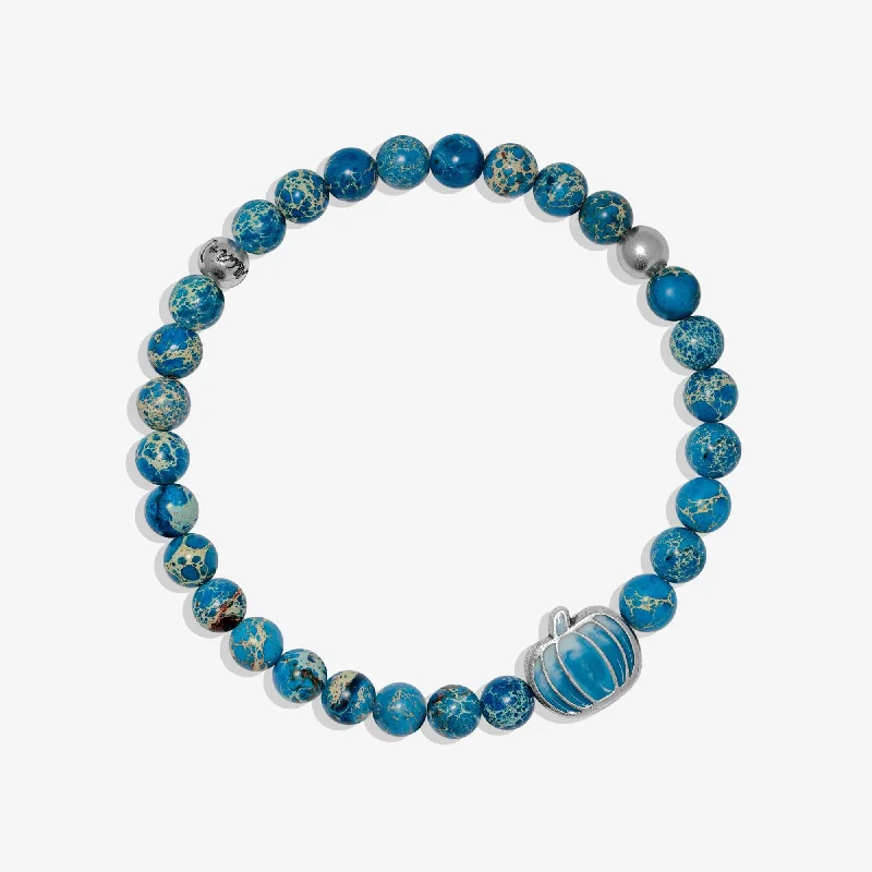 Bangles with raw sapphire for rugged chic -Denim Ombre Pumpkin Stretch Bracelet