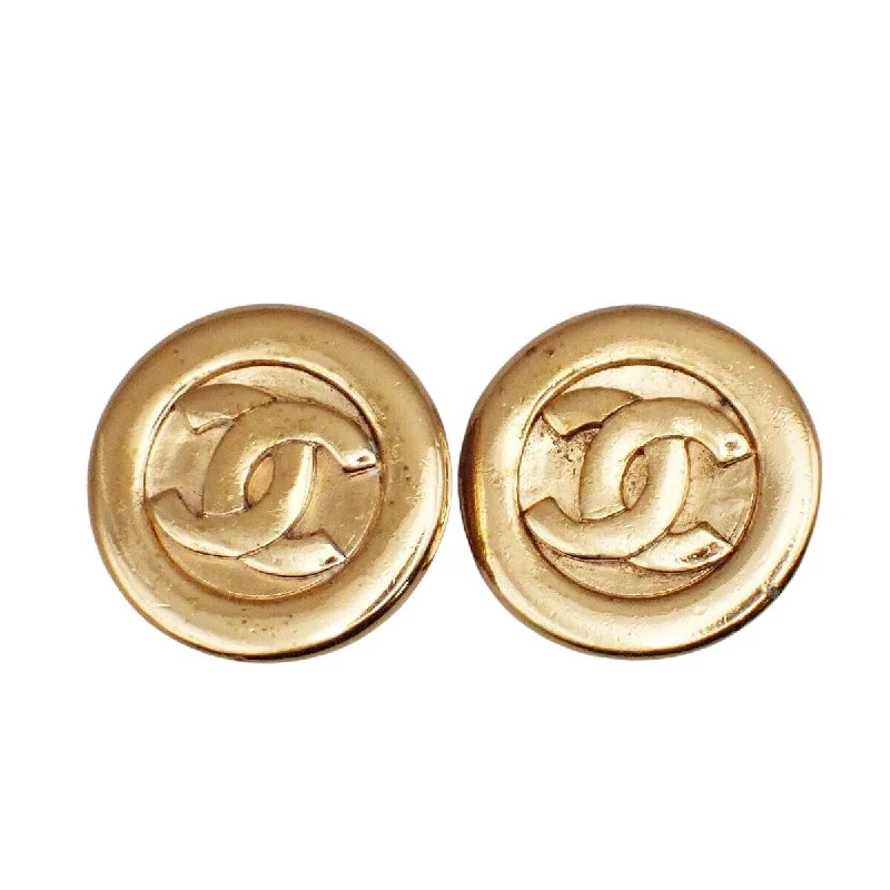 Titanium rings with rugged brushed metal look -Chanel Logo Cc   Plated Earring Jewelry (Pre-Owned)