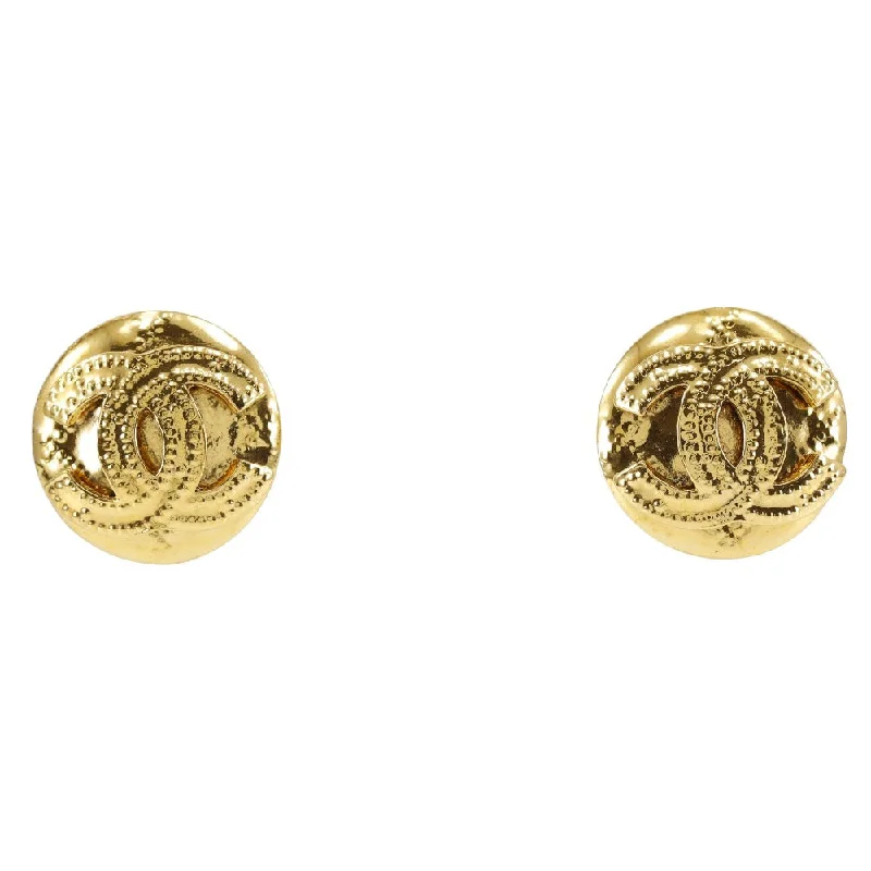 Gold rings with intricate celtic knot patterns -Chanel Cc   Plated Earring Jewelry (Pre-Owned)