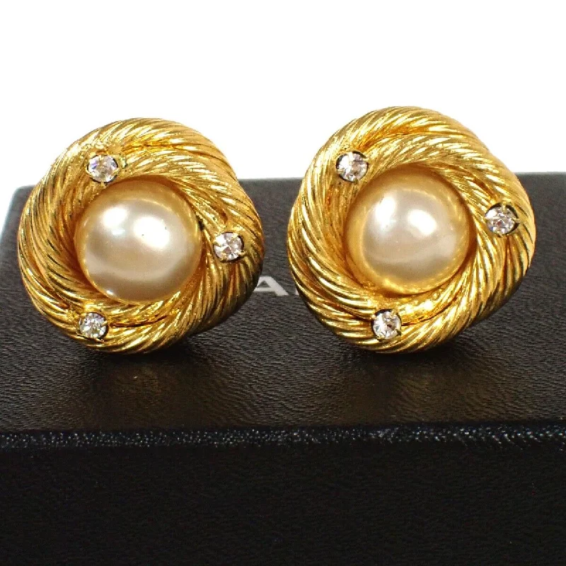 Rings with tiger eye bands for warmth -Chanel Coco Mark   Plated Earring Jewelry (Pre-Owned)