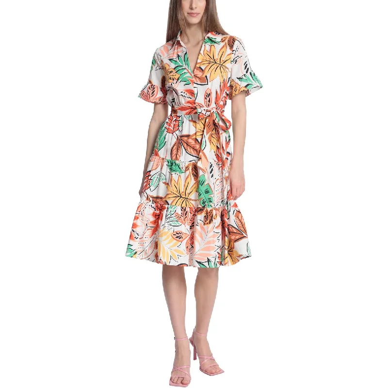 Valentine's Day Dresses for Romance -Donna Morgan Womens Printed Collared Shirtdress