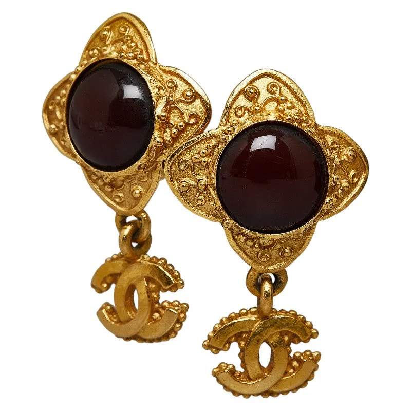 Rings with oxidized bands for vintage edge -Chanel Gripowa Cocomark Earring Gold Pearl  Ladies Chanel