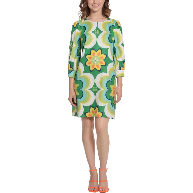 Celtic Dresses with Knotwork -Donna Morgan Womens Twill Printed Shift Dress