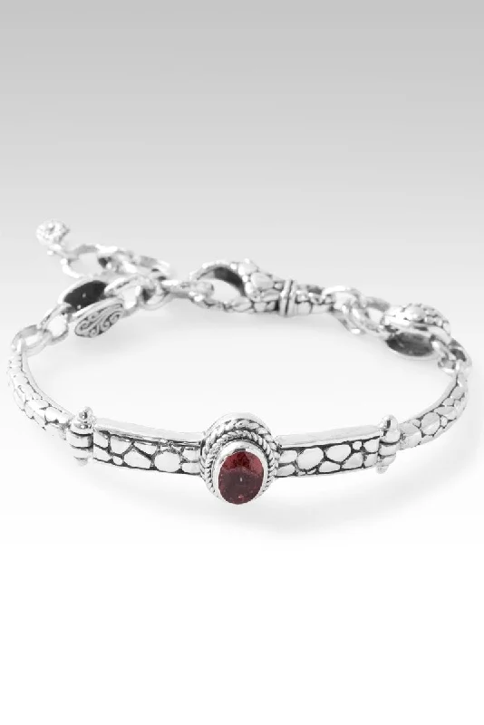 Bracelets with spiral designs for eye-catching twist -Divine Purpose Bracelet™ in Malaia Garnet