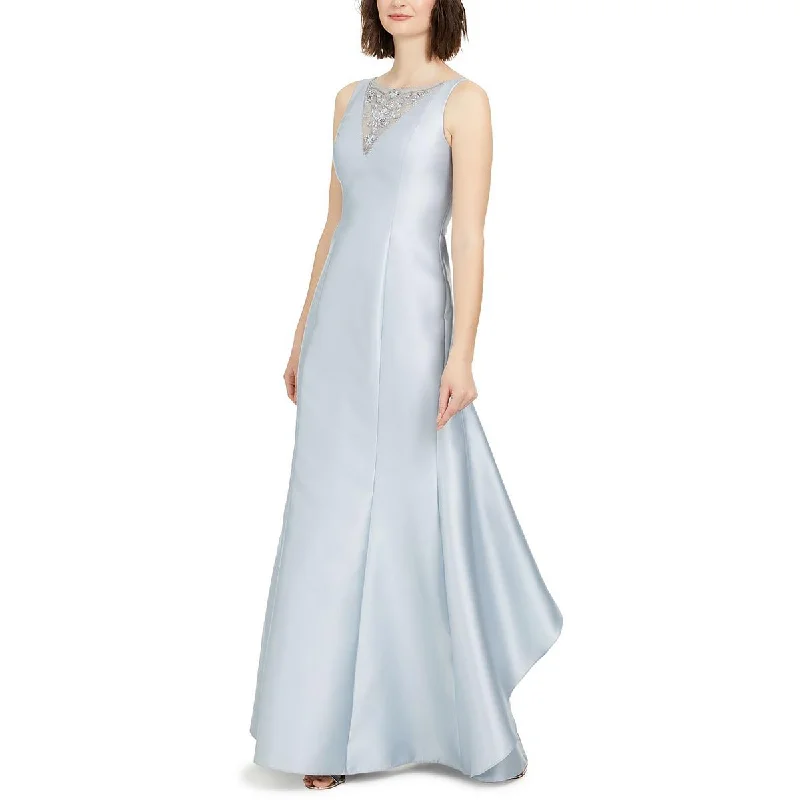 Minimalist Dresses for Simplicity -Adrianna Papell Womens Ruffled Maxi Evening Dress