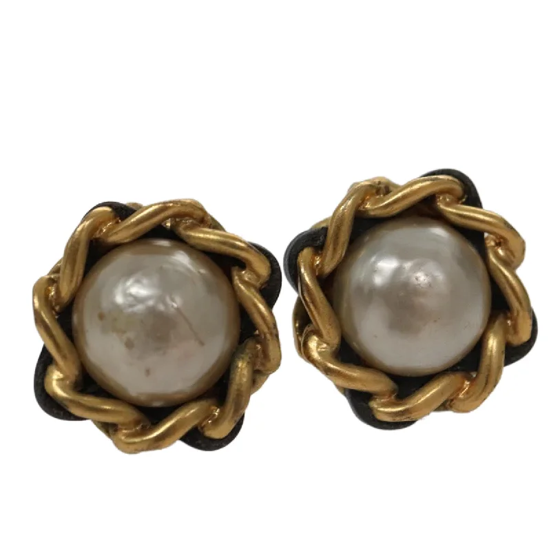 Rings with floral halo diamond arrangements -Chanel Coco Mark  Metal Earring Jewelry (Pre-Owned)