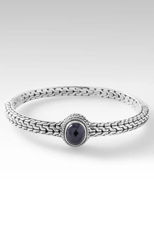 Bracelets with raw amethyst for rugged charm -Palisade Bangle™ in Black Spinel