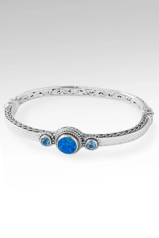 Bracelets with starburst topaz for radiant beauty -Sacred Path Bangle™ in Bali Blue Simulated Opal