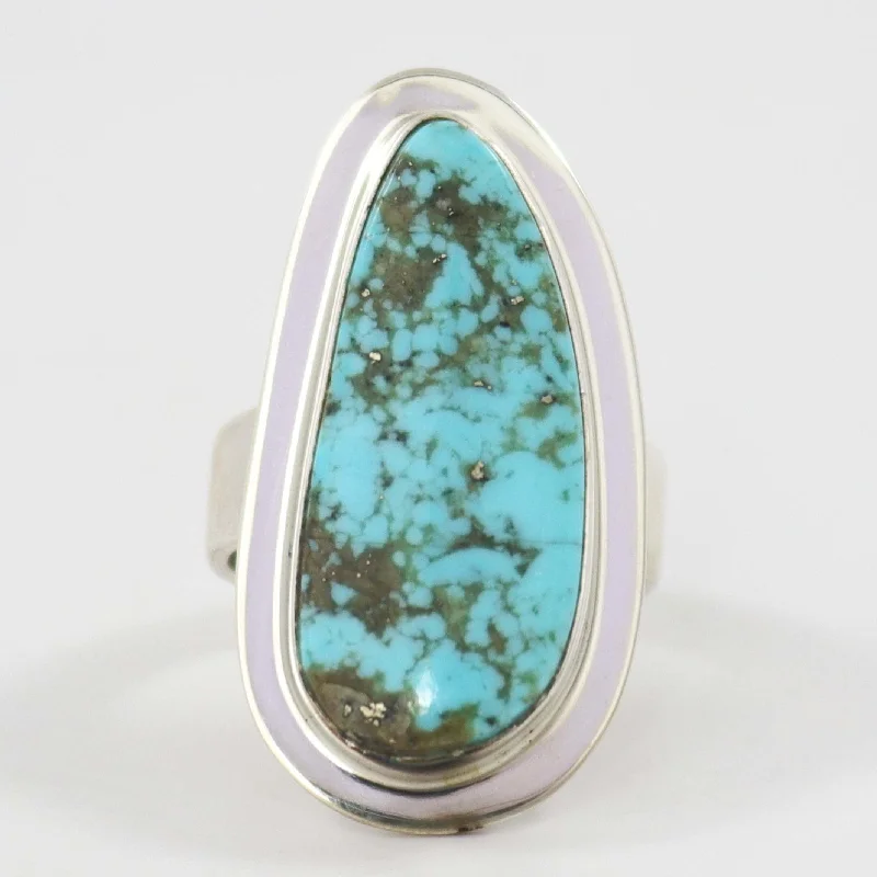 Rings with agate slices for earthy style -Kingman Turquoise Ring