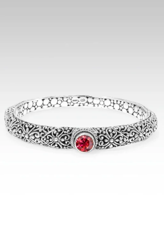 Bracelets with hematite for sleek metallic sheen -Grace Upon Grace Bangle™ in Red Velvet Mystic Moissanite