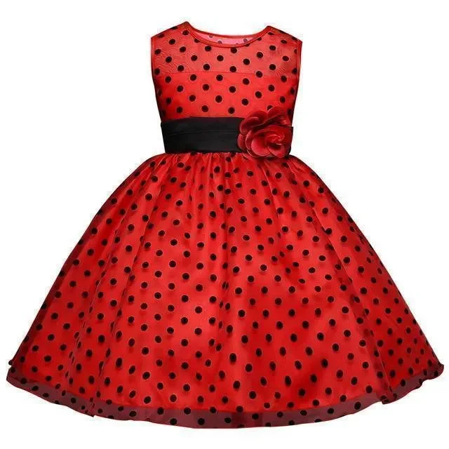 Flared Dresses for Retro -Polka Dots Girls Dress