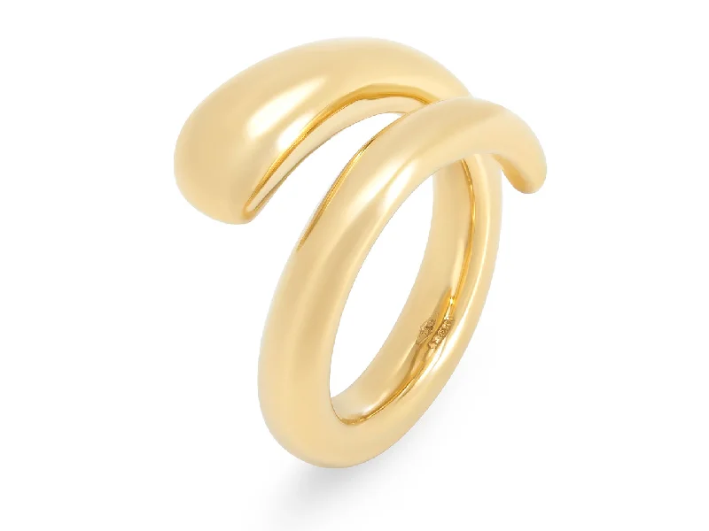 Rings with citrine stones for sunny vibes -Snake Wrap Ring in 18K Gold, by Beladora