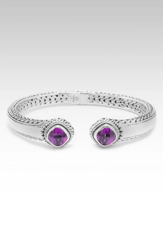 Bracelets with adjustable chains for perfect fit -Generosity Prospers Tip-to-Tip Bracelet™ in Magenta Lab Created Sapphire