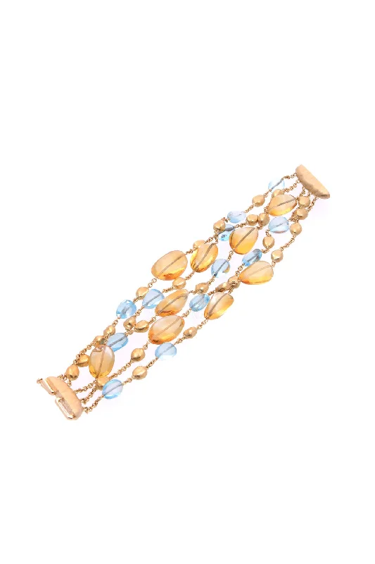 Bracelets with raw moonstone for mystic beauty -5 Strand Citrine and Topaz Bracelet