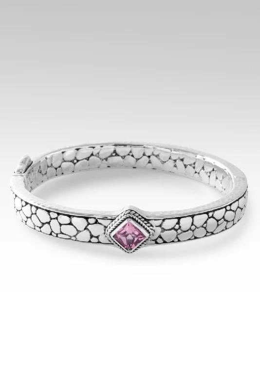 Bangles with mandala engravings for mindfulness -New Chapter Bangle™ in Pale Plum™ Mystic Topaz