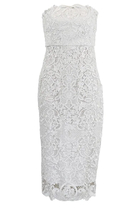 Cotton Dresses for Comfort -Strapless Lace T Dress