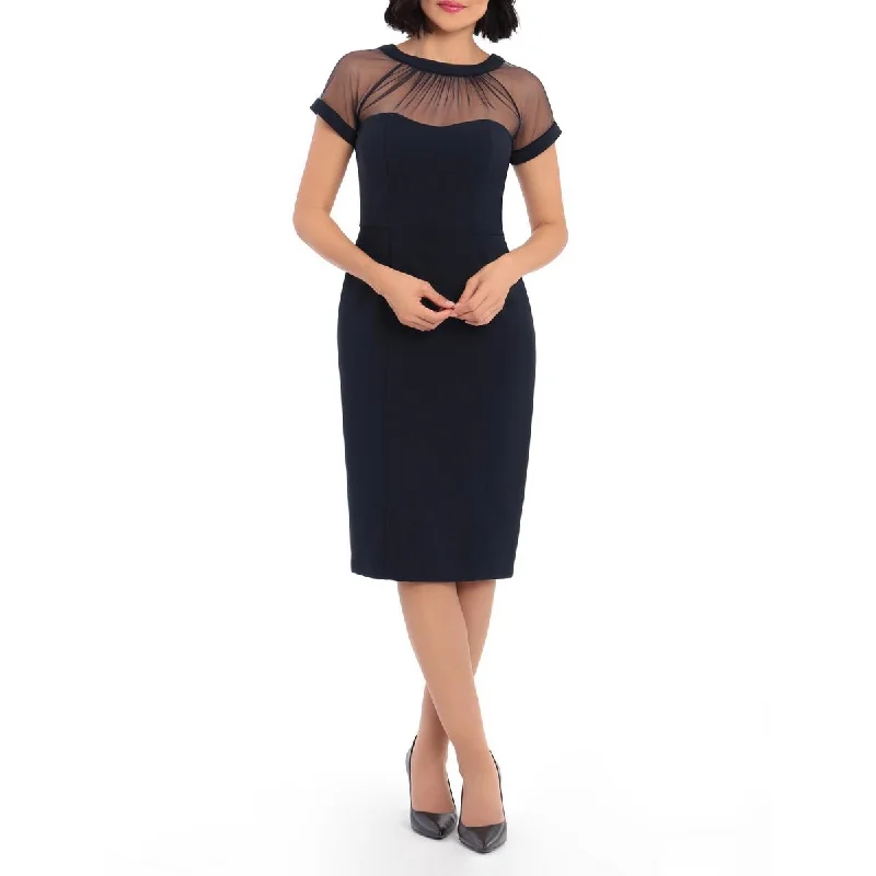 Tiered Dresses for Voluminous -Maggy London Womens Mesh V-Back Cocktail Dress