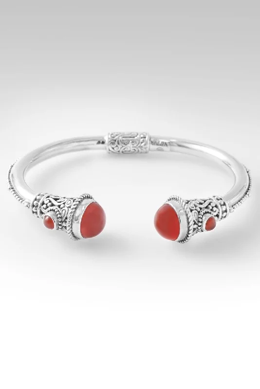 Bangles with agate slices for earthy look -Noble Promise Tip-to-Tip Bracelet™ in Carnelian