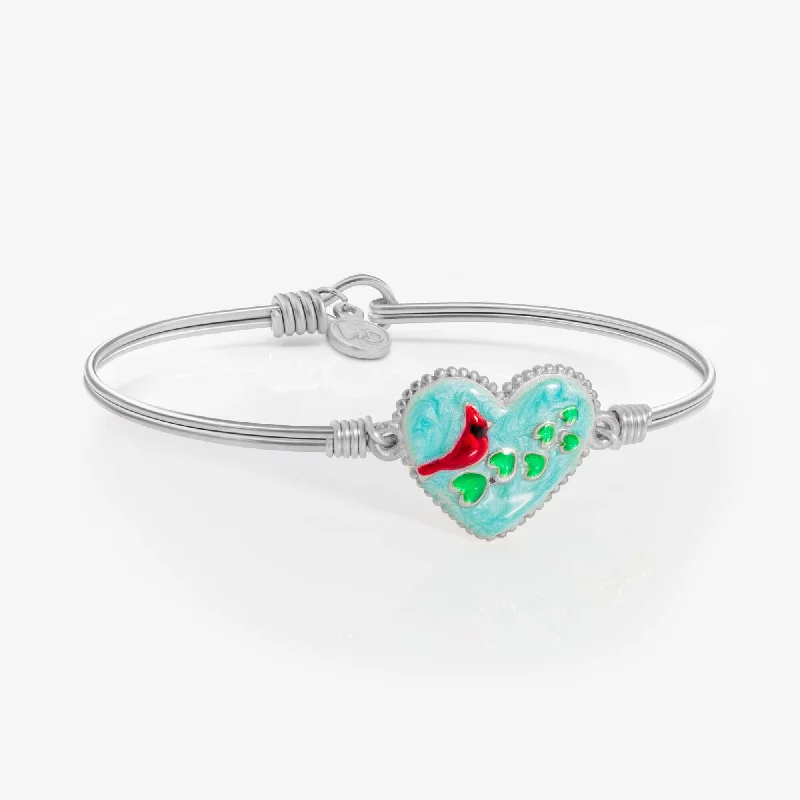 Bangles with floral peridot for green elegance -Forever Valentine Cardinal Blue Bangle Bracelet