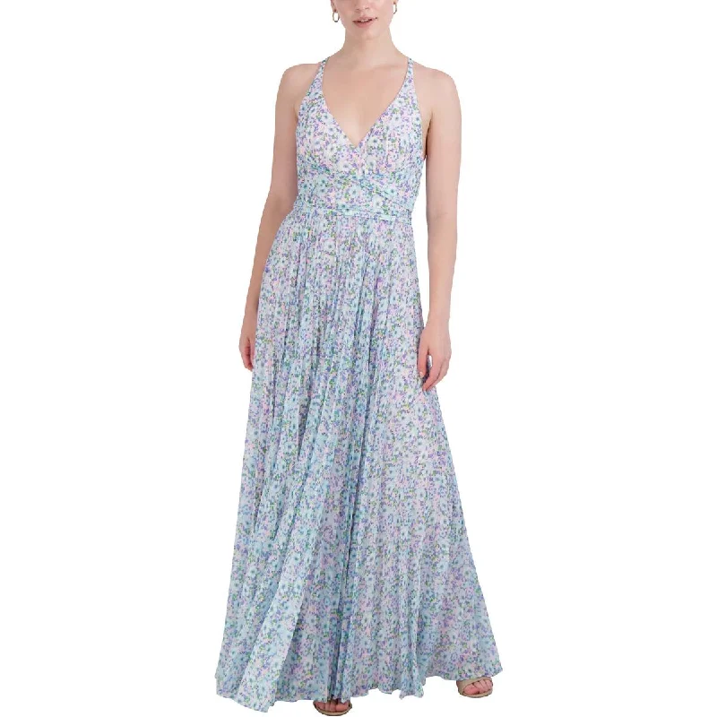 Embroidered Dresses for Detailed -Laundry by Shelli Segal Womens Chiffon Floral Maxi Dress