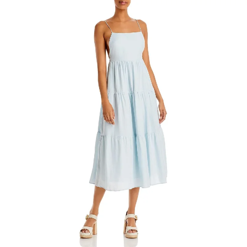 Khaki Dresses for Casual -Aqua Womens Tiered Midi Sundress