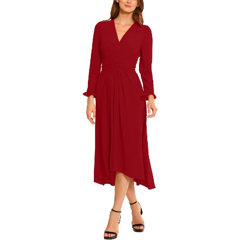 Birthday Dresses for Celebration -Maggy London Womens Textured Tea Length Fit & Flare Dress