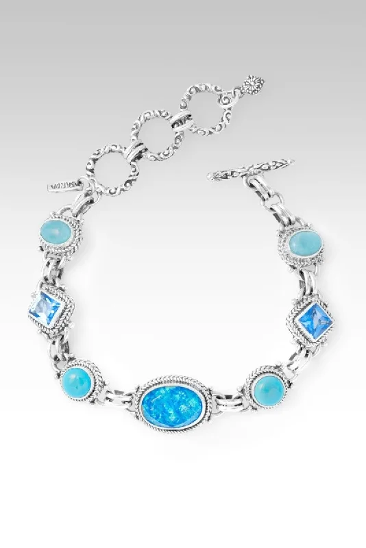 Bangles with bold hematite for metallic shine -Lift Every Voice Bracelet™ in Amazonite